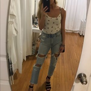 Abercrombie & Fitch high rise ripped jeans